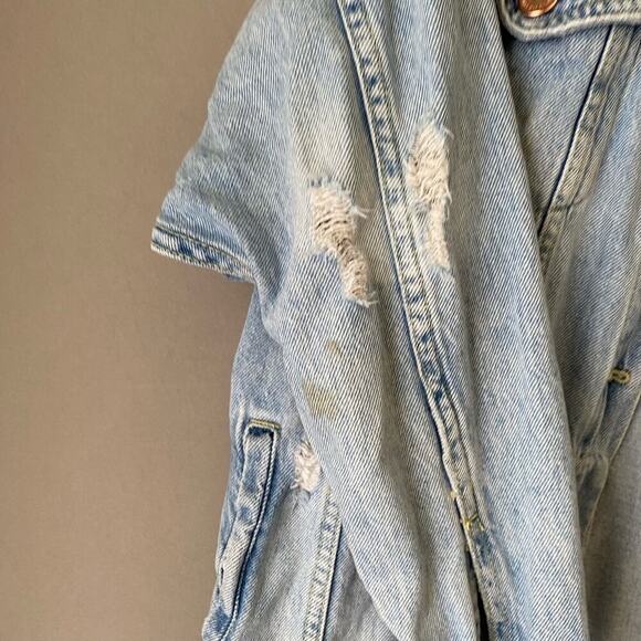 Zara sz S distressed‎ oversized jean jacket - Picture 5 of 7